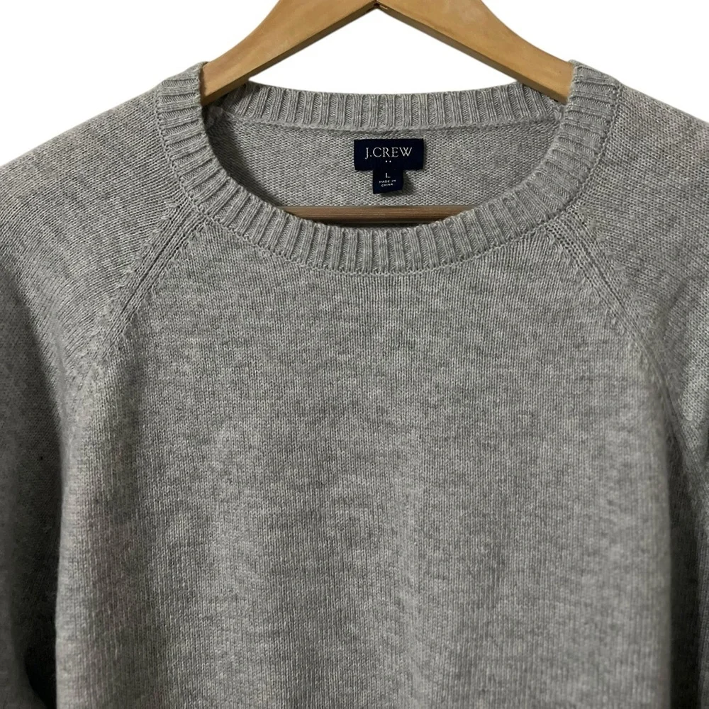 J.CREW Men’s Lambs Wool Mix Gray Ribbed Sweater Pullover Top